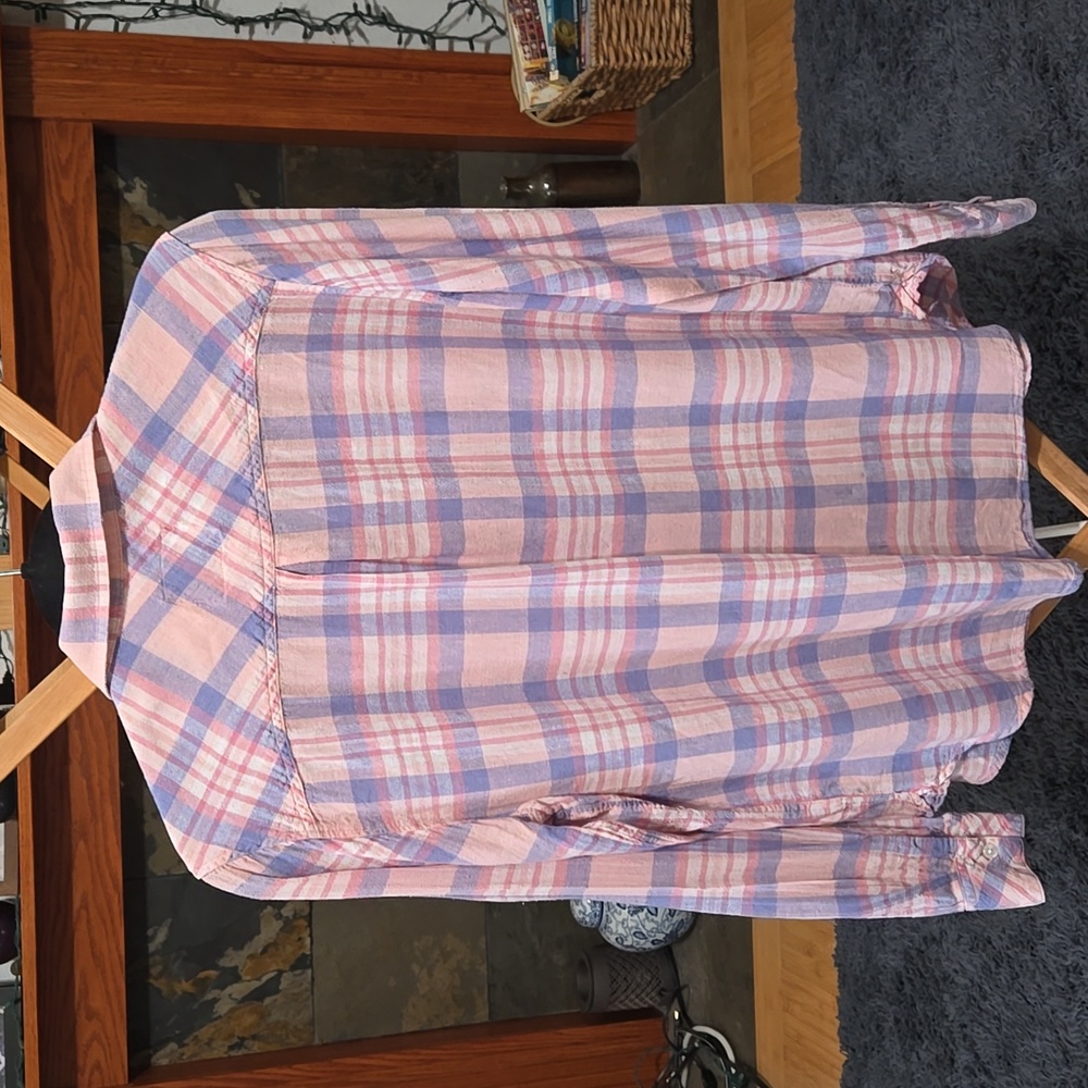 Rails 'Charli - Peach Blush Blue' Plaid Long Sleeve Button-Up - M - Picture 5 of 8